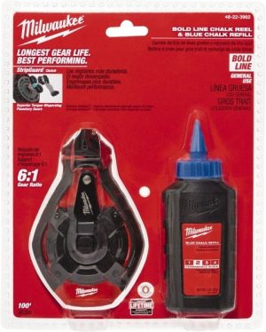 100' Long Chalk Reel, Chalk, Line Level