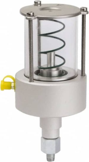 4 Ounce Reservoir Capacity, 1/8 NPT Thread, Borosilicate, Spring-Loaded, Grease Cup and Lubricator