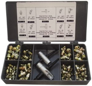 101 Piece, Inch, Box Plastic Steel Grease Fitting Set