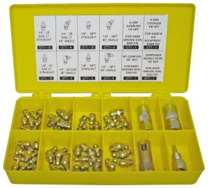 60 Piece, Inch, Box Plastic Steel Grease Fitting Set