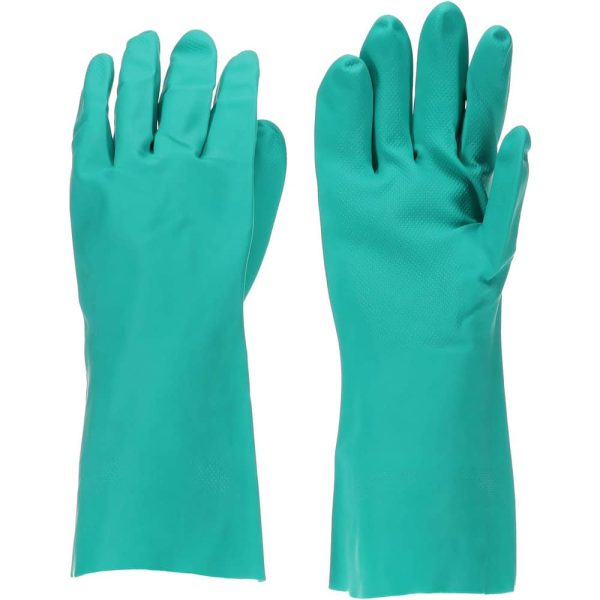 Chemical Resistant Gloves: X-Large, 15 mil Thick, Nitrile, Unsupported
