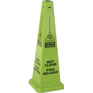Wet Floor, 12" Wide x 36" High, Polypropylene Cone Floor Sign