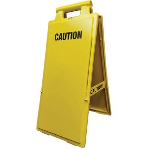 Caution, 11" Wide x 24" High, Polypropylene A-Frame Floor Sign