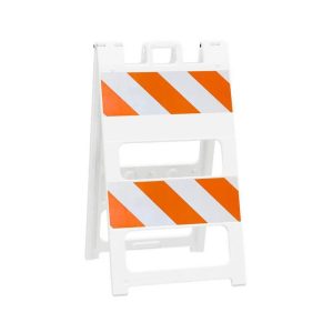 24 Inch Wide x 45-1/2 Inch High, Reflective, Plastic Type II Barricade