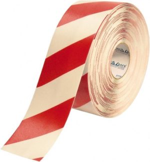 Floor & Aisle Marking Tape: 4" Wide, 100' Long, 50 mil Thick, Polyvinylchloride