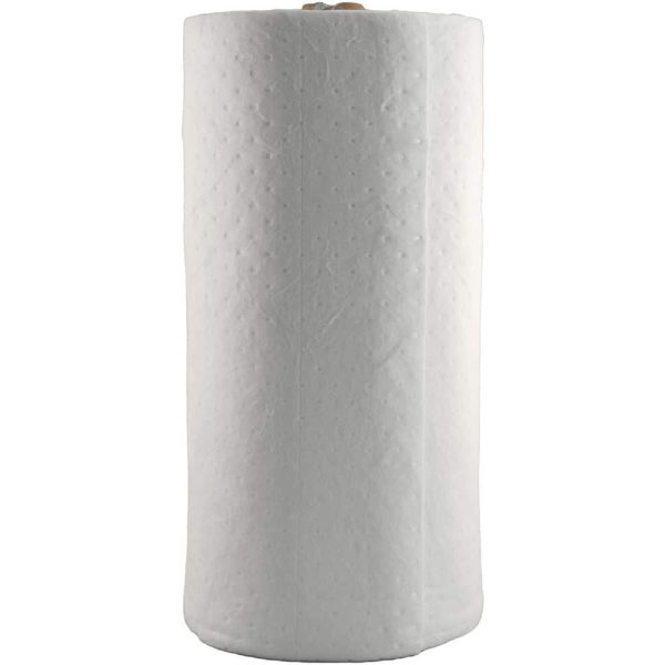 Sorbent Pad: Petroleum Based & Oil Only Use, 38" Wide, 144' Long, 52 gal, White