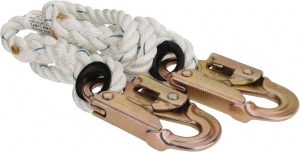6' Long, 350 Lb Capacity, 1 Leg Locking Snap Hook Harness Lanyard