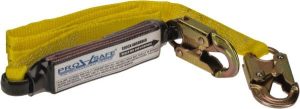6' Long, 350 Lb Capacity, 1 Leg Locking Snap Hook Harness Shock Absorbing Lanyard