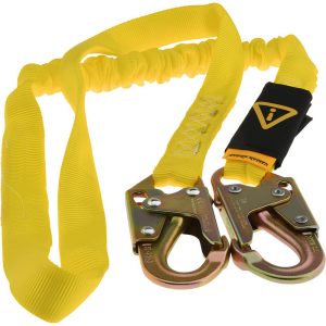 6' Long, 350 Lb Capacity, 1 Leg Locking Snap Hook Harness Shock Absorbing Lanyard