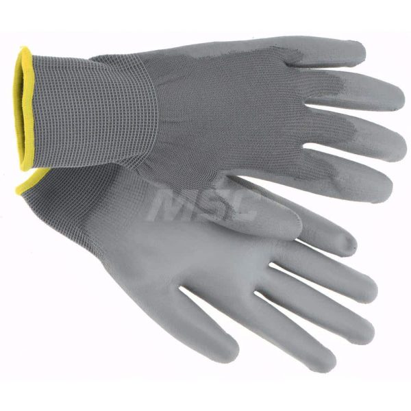 General Purpose Work Gloves: Medium, Polyurethane Coated, Nylon