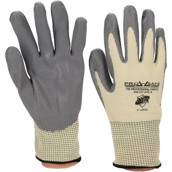 Cut, Puncture & Abrasive-Resistant Gloves: Size XL, ANSI Cut A4, ANSI Puncture 2, Polyurethane, Kevlar