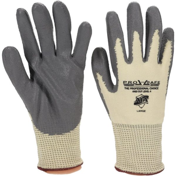 Cut, Puncture & Abrasive-Resistant Gloves: Size L, ANSI Cut A4, ANSI Puncture 2, Polyurethane, Kevlar