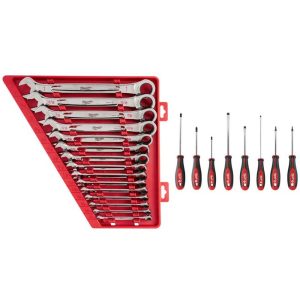 Wrench Sets; System Of Measurement: Inch ; Size Range: 1/4 in - 1 in ; Container Type: Storage Tray ; Material: Alloy Steel ; Non-sparking: No ; Corrosion-resistant: Yes