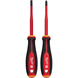Screwdriver Sets; Screwdriver Types Included: Cabinet; Philips ; Container Type: None ; Tether Style: Tether Capable ; Finish: Matte ; Number Of Pieces: 2 ; Insulated: Yes