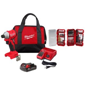 Impact Drivers; Voltage: 18.00 ; Handle Type: Pistol Grip ; Drive Size: 1/4 (Inch); Speed (RPM): 3600 ; Number Of Speeds: Variable Speed ; Torque (In/Lb): 1700.00