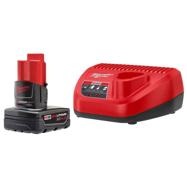 Power Tool Batteries; Battery Voltage: 12.00 ; Battery Chemistry: Lithium-ion ; Battery Capacity (Ah): 4.00 ; Battery Series: M12 ; Charger Replacement Number: 48-59-2401 ; For Use With: Milwaukee M12 Tools
