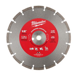 Wet & Dry-Cut Saw Blades; Blade Diameter (Inch): 12 ; Blade Material: Diamond; Steel ; Blade Thickness (Inch): 1/8 ; Arbor Hole Diameter (Inch): 1 ; Arbor Style: Round with Diamond Knockout ; Application: Brick; Block; Cured Concrete; Stone
