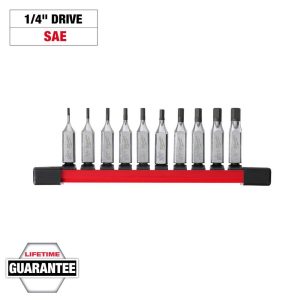 Hex & Torx Bit Socket Sets; Set Type: Hex Bit ; Drive Size: 1/4 ; Minimum Set Hex Size (Inch): 1/16 ; Finish: Chrome ; Measurement Type: Hex ; Number Of Pieces: 10