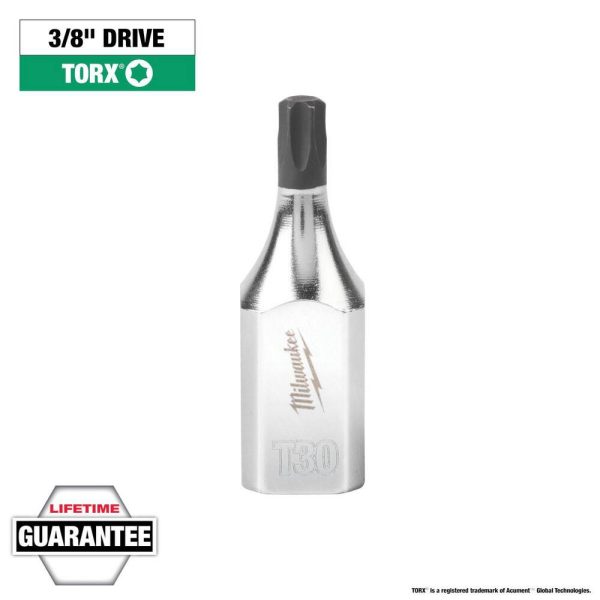 Hand Hex & Torx Bit Sockets; Socket Type: Torx Bit ; Drive Size (Fractional Inch): 3/8 ; Torx Size: T30 ; Bit Length (mm): 14.29 ; Bit Length (Inch): 9/16 ; Bit Length (Decimal Inch): 0.5625