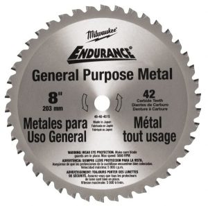 Wet & Dry Cut Saw Blade: 8" Dia, 42 Teeth