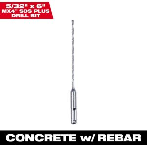 Rotary Drill/Hammer Drill Bits; Drill Bit Size (Inch): 5/32 ; Shank Type: SDS-Plus ; Drill Bit Material: Carbide ; Shank Diameter (Inch): 13/32 ; Flute Length (Decimal Inch): 4.0000 ; Overall Length (Inch): 6in