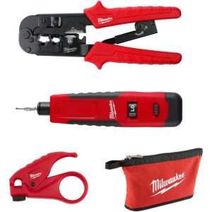 Cable Tools & Kits; Tool Type: Installer Tool Kit ; Number Of Pieces: 4 ; Includes: (1) Modular Crimper, (1) Impacting Punchdown, (1) UTP Stripper, (1) Zippered Bag ; Case Type: Pouch ; Compatible Cable: RJ12