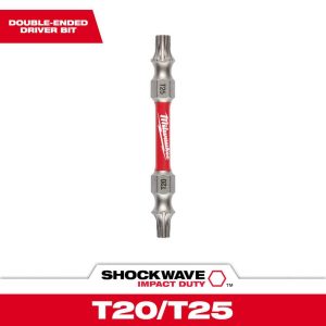Specialty Screwdriver Bits; Style: Impact Power Bit ; End Type: Double End ; Drive Size: 3/8 (Inch); Point Size: T20/T25 ; Overall Length (Decimal Inch): 2.0000 ; Material: Alloy Steel