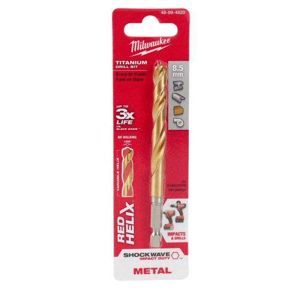 Jobber Drill: 8.50 mm Dia, 135 deg Point, High Speed Steel