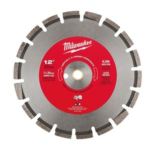 Wet & Dry-Cut Saw Blades; Blade Diameter (Inch): 12 ; Blade Material: Diamond; Steel ; Blade Thickness (Inch): 1/8 ; Arbor Hole Diameter (Inch): 1 ; Arbor Style: Round with Diamond Knockout ; Application: Green Concrete; Asphalt; Block; Brick