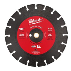 Wet & Dry-Cut Saw Blades; Blade Diameter (Inch): 12 ; Blade Material: Diamond; Steel ; Blade Thickness (Inch): 1/8 ; Arbor Hole Diameter (Inch): 1 ; Arbor Style: Round with Diamond Knockout ; Application: Ductile Iron; Concrete-Lined Cast Iron Pipe