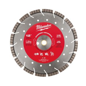 Wet & Dry-Cut Saw Blades; Blade Diameter (Inch): 12 ; Blade Material: Diamond; Steel ; Blade Thickness (Inch): 1/8 ; Arbor Hole Diameter (Inch): 1 ; Arbor Style: Round with Diamond Knockout