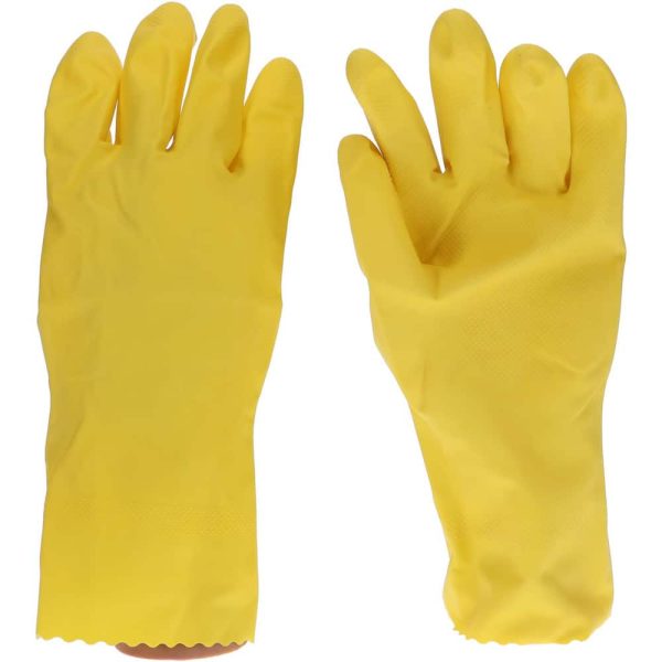 Chemical Resistant Gloves: Large, 16 mil Thick, Latex, Unsupported