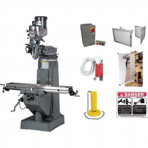 Knee Milling Machine: 6.75 x 18.75", 2 hp, Variable Speed Pulley Control, 3 Phase