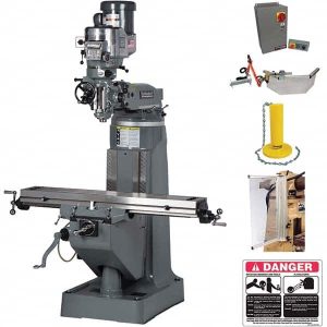 Knee Milling Machine: 6.75 x 18.75", 2 hp, Variable Speed Pulley Control, 3 Phase