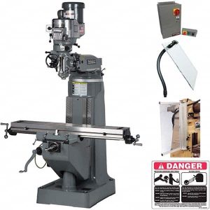 Knee Milling Machine: 6.75 x 18.75", 2 hp, Variable Speed Pulley Control, 3 Phase