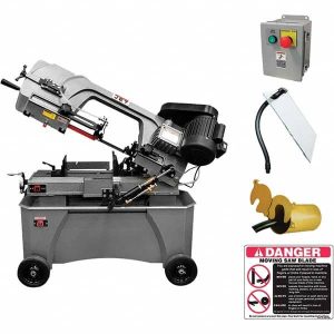 Horizontal Bandsaw: 7 x 12" Rectangular, 7" Round Capacity, Step Pulley Drive