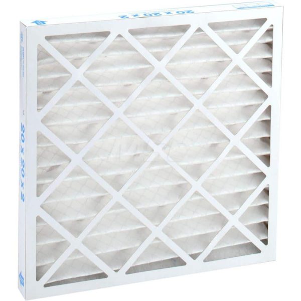 Pleated Air Filter: 20 x 20 x 2", MERV 8, 35% Efficiency, Wire-Backed Pleated