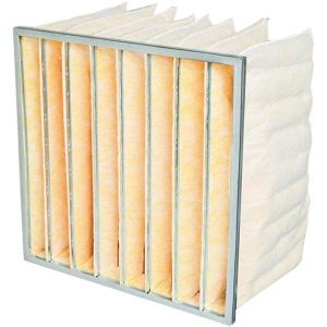 Bag Air Filter: MERV 8, 15" Deep, 24" Wide, 24" High, Fiberglass