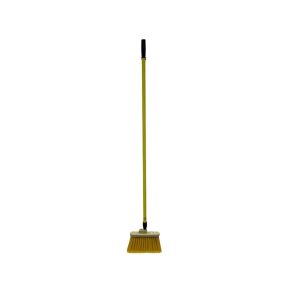 12" Wide, Yellow Polypropylene Bristles, 48" Vinyl-Coated Metal Handle, Angled Broom