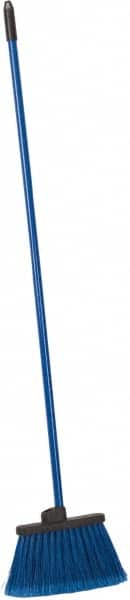 12" Wide, Blue Polypropylene Bristles, 46-1/2" Vinyl-Coated Metal Handle, Angled Broom