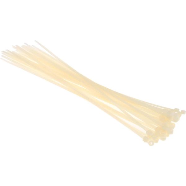 Cable Tie: 14.5" Long, Natural, Nylon, Mountable