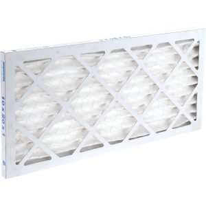 Pleated Air Filter: 10 x 20 x 1", MERV 10, 55% Efficiency, Wire-Backed Pleated