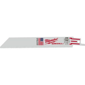 Reciprocating Saw Blade: 6" Long, Steel