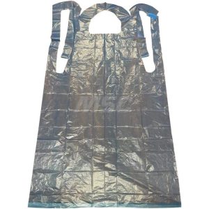 Disposable Bib Apron: Water-Resistant Protection, Size L, Blue