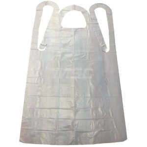 Disposable Bib Apron: Water-Resistant Protection, Size L, White