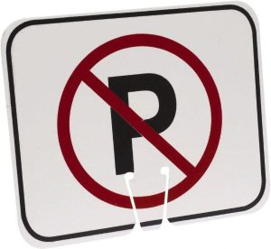 12-1/2" Wide x 10-1/2" High ABS Plastic Traffic Cone Sign - No Parking Symbol