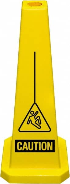 Caution, 10-1/2" Wide x 25-3/4" High, Polyethylene Cone Floor Sign