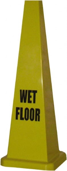Wet Floor, 10-1/2" Wide x 25-3/4" High, Polyethylene Cone Floor Sign
