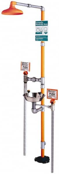 1-1/4" Inlet, 20 GPM shower Flow, Drench shower, Eye & Face Wash Station