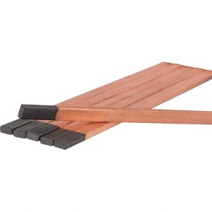 Stick Welding Electrode: 3/8" Dia, 12" Long, Carbon & Copper